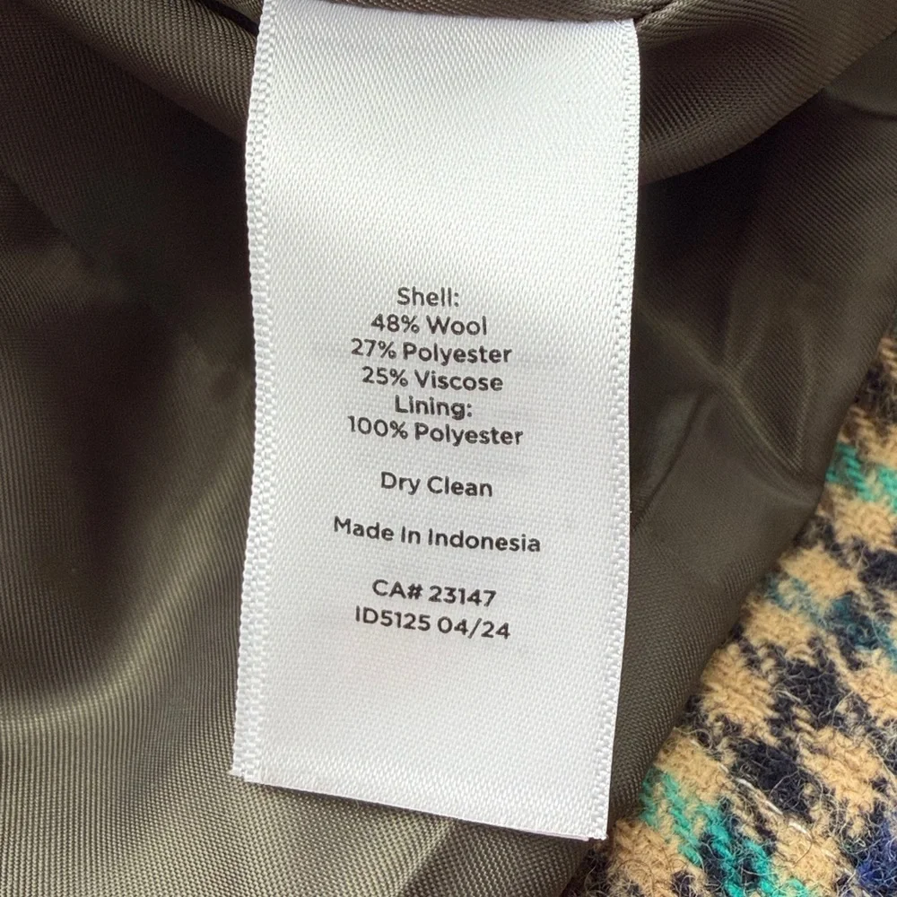 Talbots Blazer Shetland Houndstooth Wool Blend Tweed Two Button Crest career 12P - Picture 6 of 8